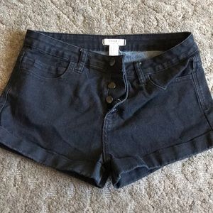 black high waisted jean shorts